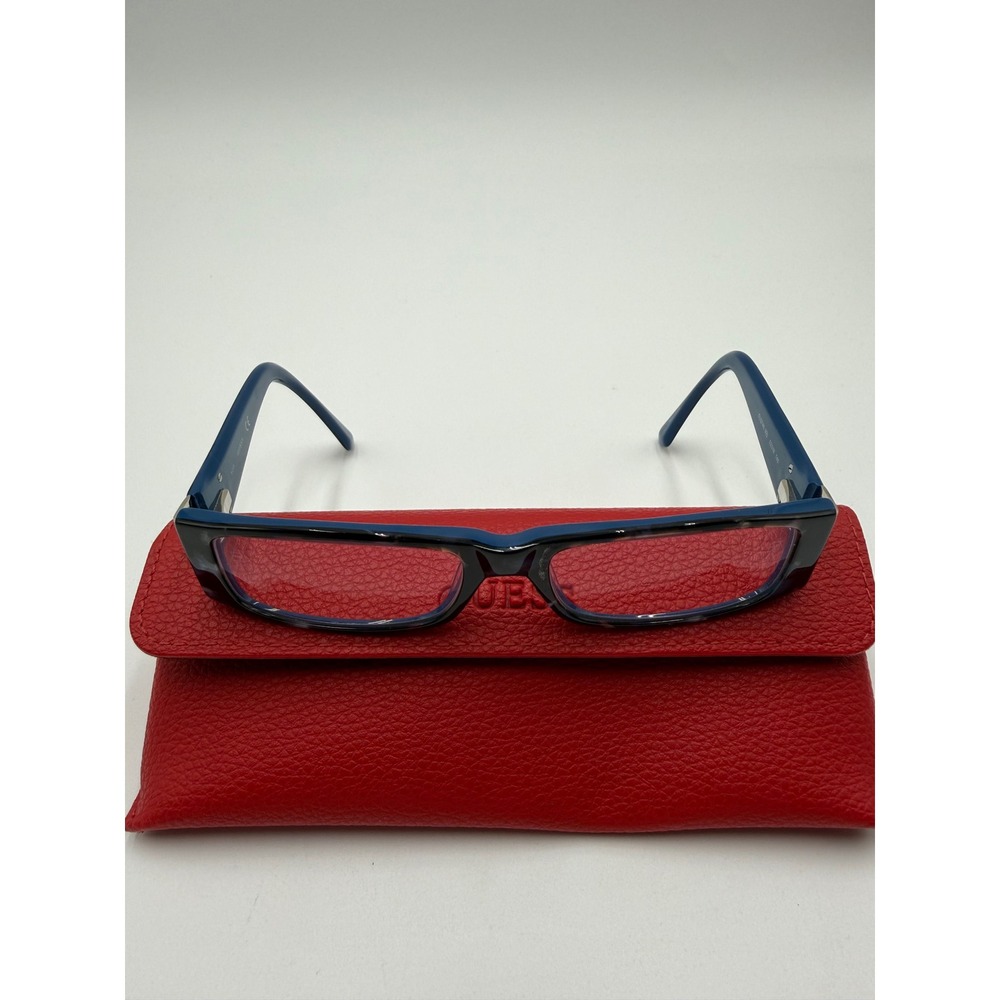 Guess Eyeglass Frames Women 52-16-140 Blue Excellent Marble Rectangular GU2248